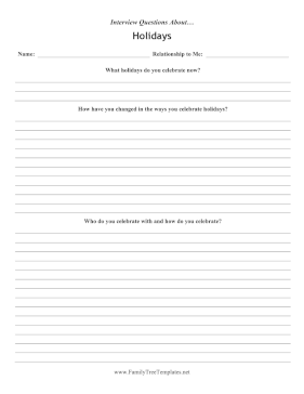 Interview Questions Holidays Template