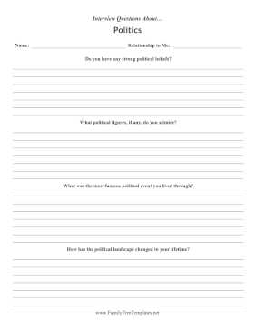 Interview Questions Politics Template