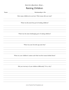 Interview Questions Raising Children Template