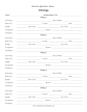 Interview Questions Siblings Template