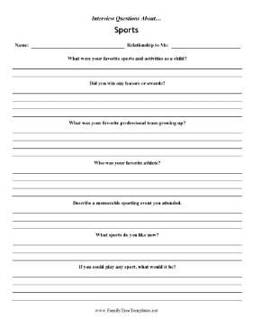 Interview Questions Sports Template