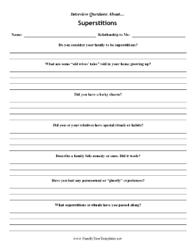 Interview Questions Superstitions Template
