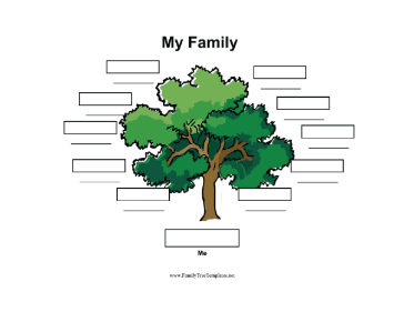 Kids Family Tree Many Members Unlabeled Template