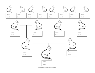 Kitten Family Tree Colorable Template