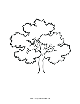 Leafy Tree Coloring Page Template