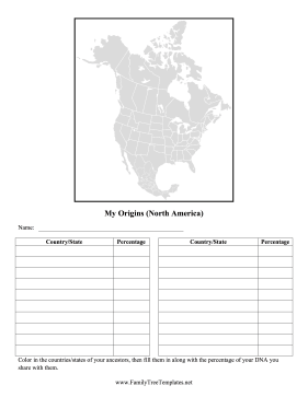 North America Map Ancestry Template