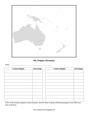 Oceania Map Ancestry Template