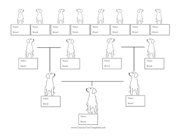 Colorable Puppy Family Tree  Template