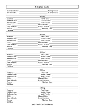 Siblings Form Template