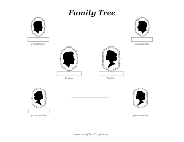 3-Generation Silhouette Family Tree  Template