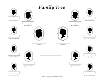 4-Generation Silhouette Family Tree  Template