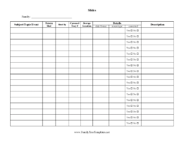 Slides Record Template