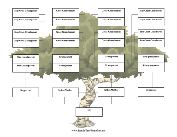 Step-Family Tree Four Generations Template