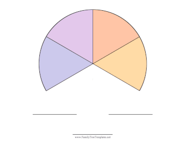 Three-Fourths Fan 3 Generations Colorful Template