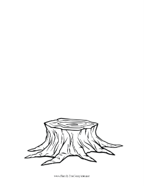 Tree Stump Coloring Page Template