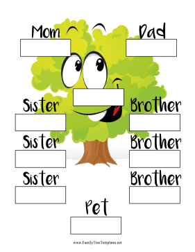 Two Generation Child Family Tree Template