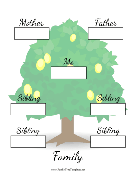 Two Generation Family Tree Four Siblings Template