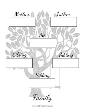 Two Generation Family Tree Three Siblings Template