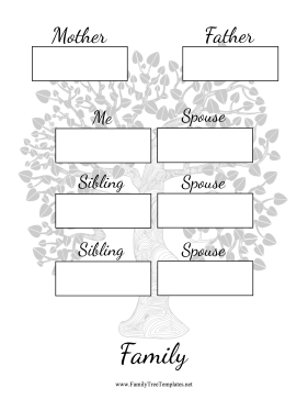 Two Generation Family Tree Two Siblings Spouses Template