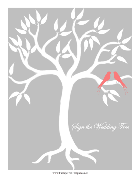Wedding Bird Tree Template