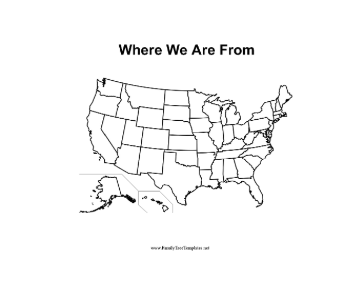 Where We Are From Family Map USA Template