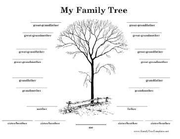 Family Tree with Lines Template