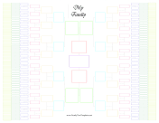 1-Page Colorful 9-Generation Family Tree
