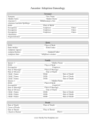 Adoption Genealogy Research Form