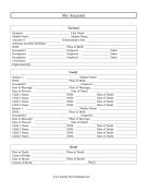 Ancestor Sheet