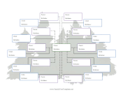 Donor Family Tree with 10 Half-Siblings family tree template