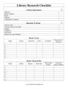 Family Tree Library Research Checklist