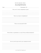 Interview Questions Accomplishments