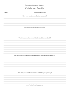 Interview Questions Childhood Family