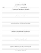Interview Questions Childhood Friends