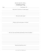 Interview Questions Childhood Play