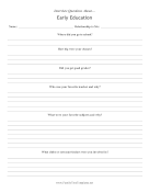 Interview Questions Early Education