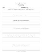 Interview Questions Parenting