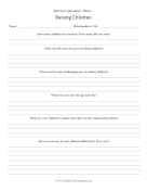 Interview Questions Raising Children