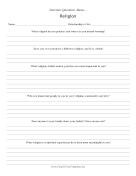Interview Questions Religion
