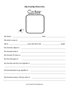 Memories With Sister Worksheet