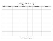 Newspaper Research Log