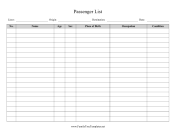 Passenger List
