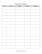 Research Calendar