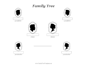 3-Generation Silhouette Family Tree  family tree template