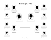 4-Generation Silhouette Family Tree  family tree template