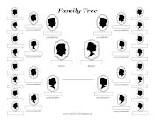 5-Generation Silhouette Family Tree  family tree template
