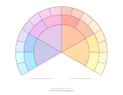 Three-Fourths Fan 5 Generations Colorful family tree template